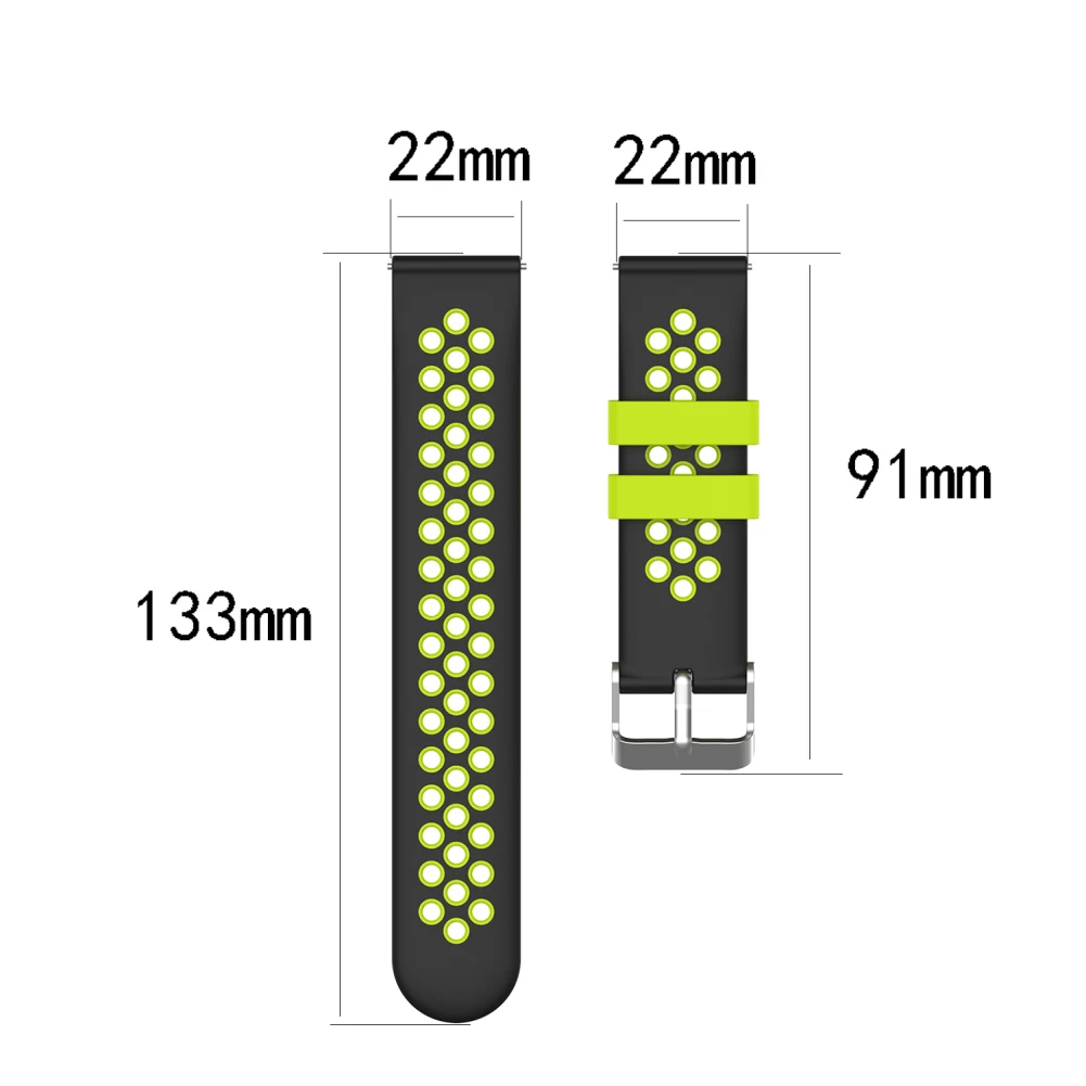 Для samsung Galaxy Watch/S3 Двухцветный силиконовый ремешок 22 мм Пряжка сменный Браслет для Huami для Garmin для zte для LG