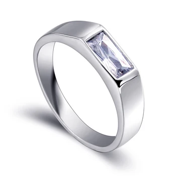 

Hutang 925 Silver Men's Woman Ring White CZ stone Engagement Band Rings 2019 New Come Hot Popular