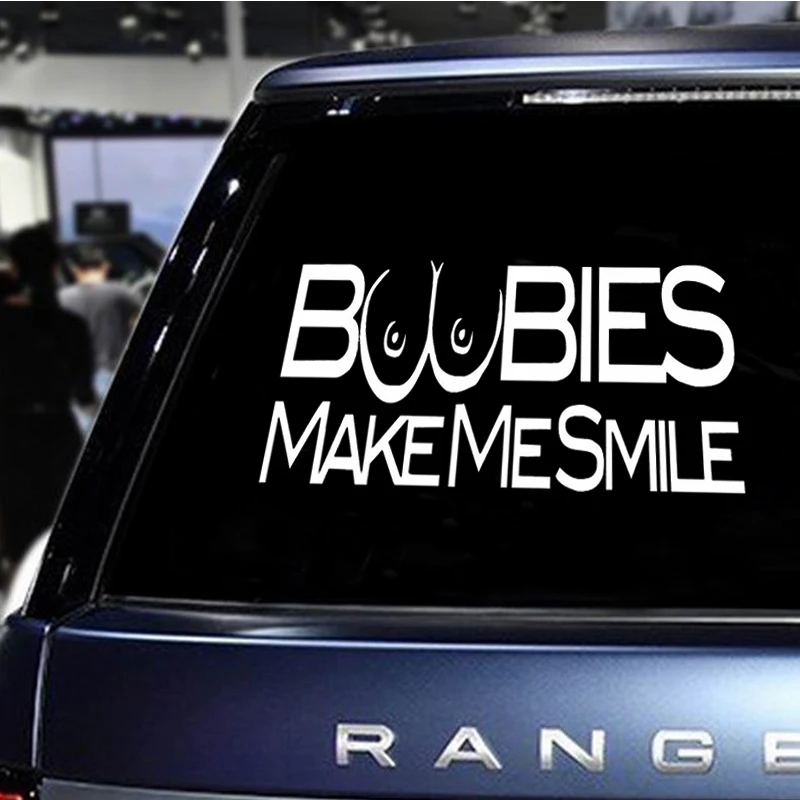 Забавные автомобильные наклейки 18x5 см виниловые с надписью Make Me Smile