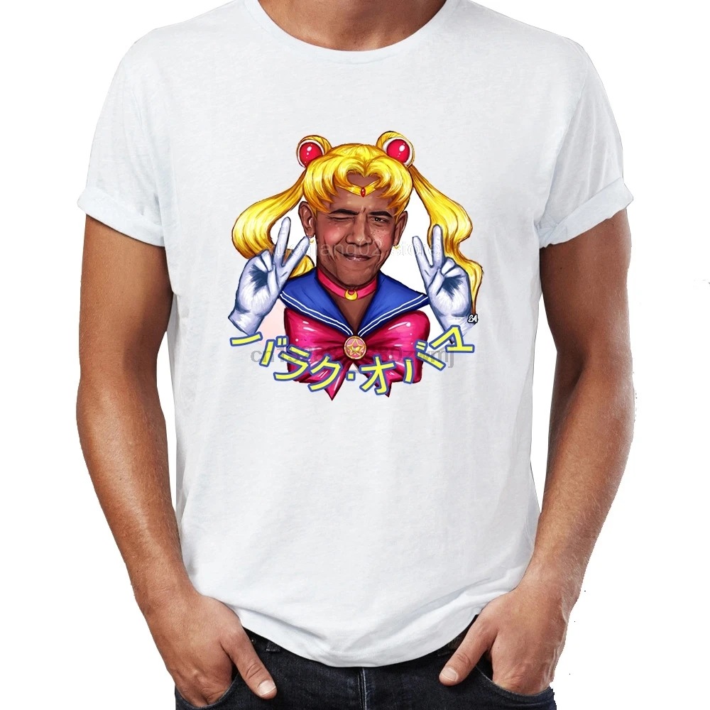 Футболка uomo Sailor Obama Moon Divertente Tee |