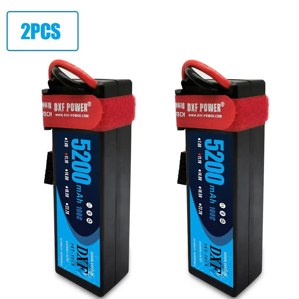 DXF 2PCS Battery lipo7.4V 7000mah 60C/11.1V 5200mah100C Hardcase /11.1V 2700mah 30C For Drone Helicopter 1/8 RC CAR