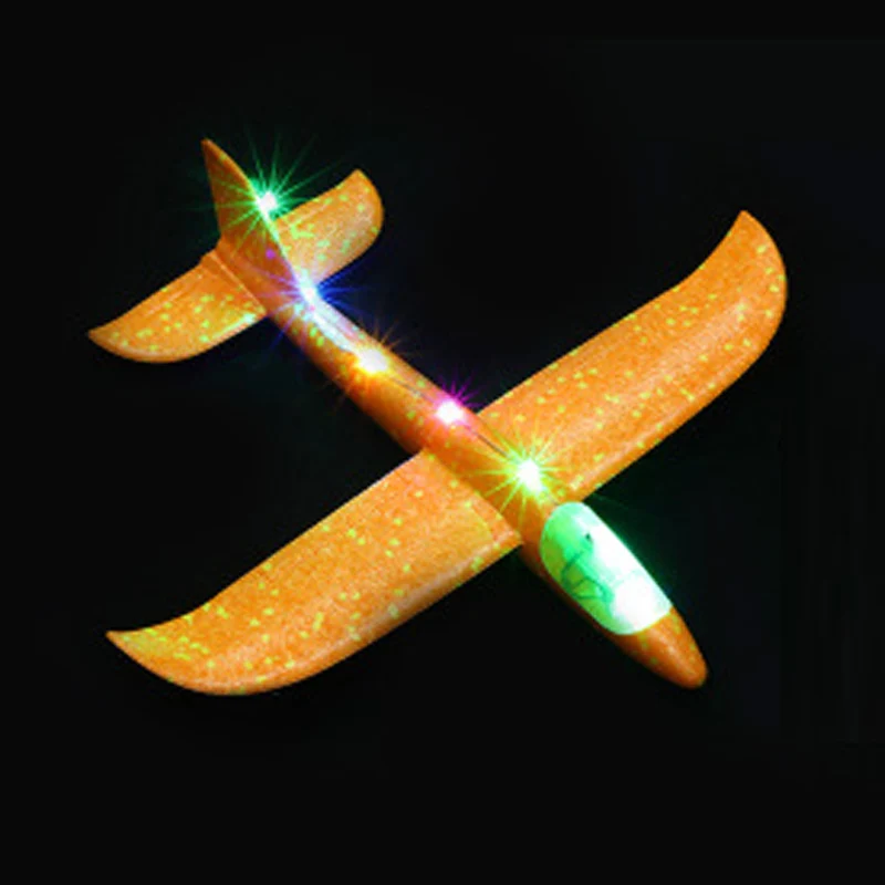 35cm All Lamp Orange 35 см детские игрушки «сделай сам» ручной бросок летающий самолет s пена модель аэроплана вечерние светится в темноте Летающий Plane Самолет игрушки для детей - Цвет: 35cm All Lamp Orange