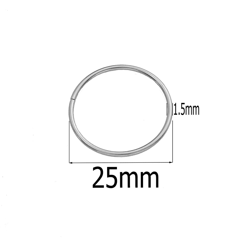 1.5x25mm 10 шт./лот, нержавеющая сталь, сделай сам, фурнитура для ювелирных изделий, открытые одиночные петли, большие кольца для прыжков, разъемное кольцо, аксессуары для изготовления, оптовые поставки - Цвет: 1.5x25mm