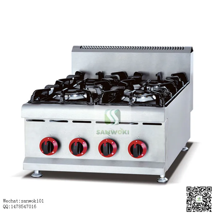 steel counter with burner