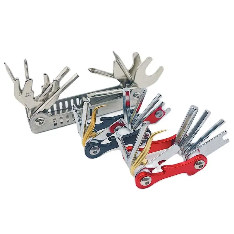Scuba diving Tools Snorkeling Wrench Folding Allen Key Wrench Emergency Repair Multi Tool 316 Stainless steel 8 -11 in 1 for Diving scuba diving spool,diving stick,diving lanyard,scuba diving key chain