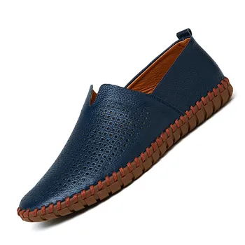

Leather Men Shoes Summer Breathable Soft Men Luxury Driving Shoes Slip on Casual Male Loafers Comfort Moccasins Big Size 39-50