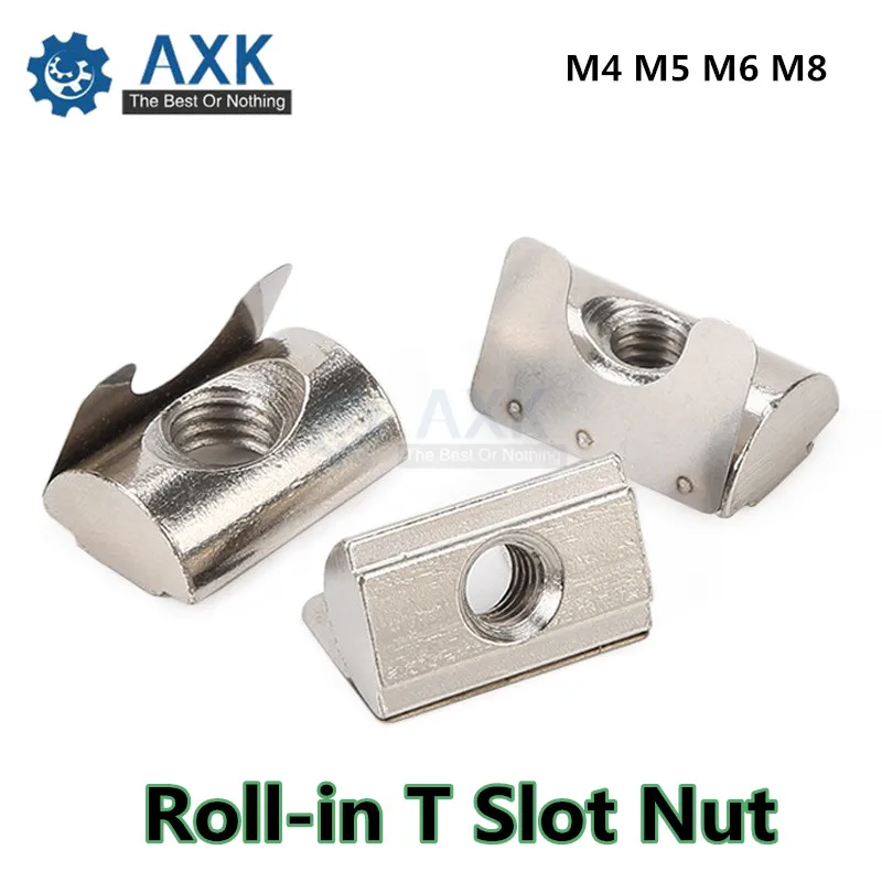 M4//M5//M6//M8 T Roll-in T Slot Nut Groove 8 Aluminum Accessory For 30 Series 10PCS