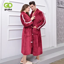 Gplus, зимний благородный халат для пары, Женская Толстая теплая махровая Пижама, длинные халаты размера плюс, повседневные халаты для женщин, пеньюар для женщин