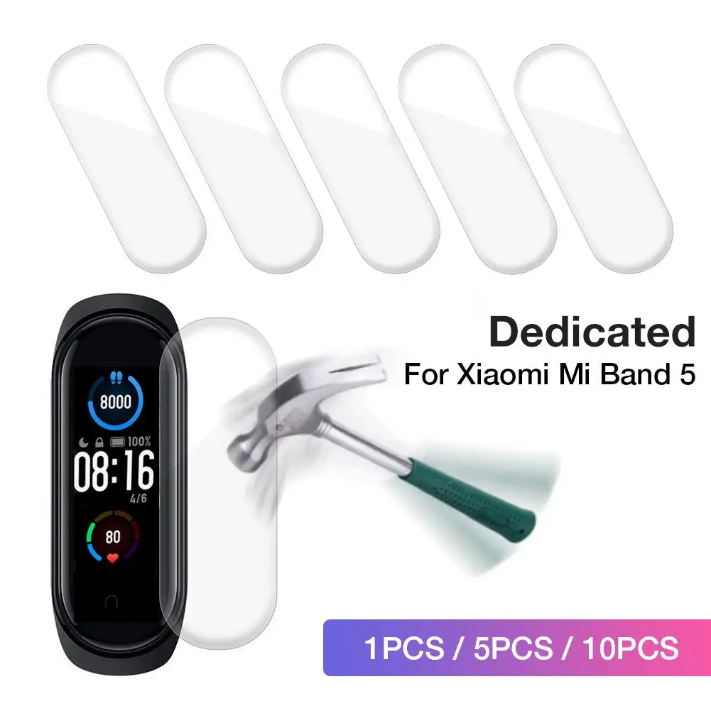Гидрогелевая Защитная пленка для Xiaomi Mi Band 5 HD 1/5/10 шт. полноэкранная нано из ТПУ