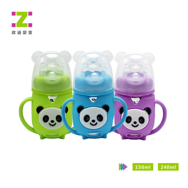 

Infant Glass Feeding Bottles Explosion-Proof Drop-resistant Feeding Bottle Panda Elbow Feeding Feeder Bottle Handle Babies' Supp