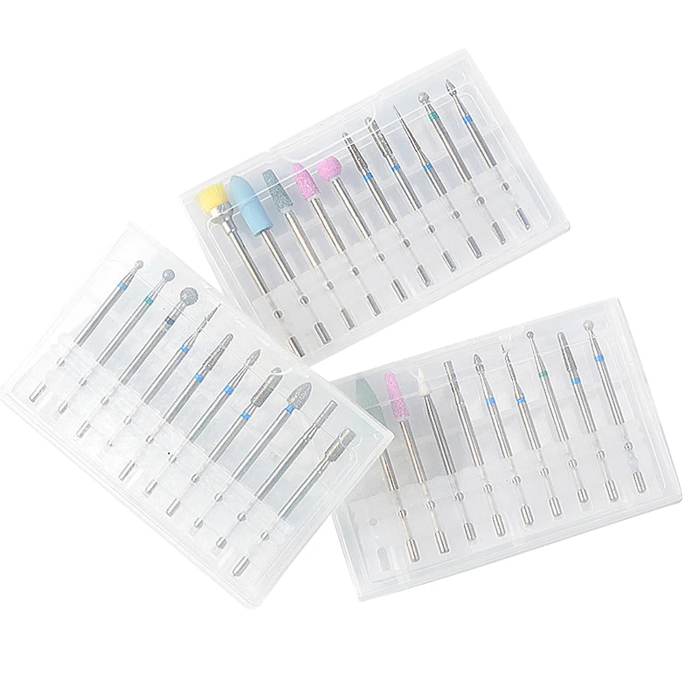 10pcs/set Nail Art Grinding Drill Bits Electric Manicure Machine Tips Brush Polishing Tools