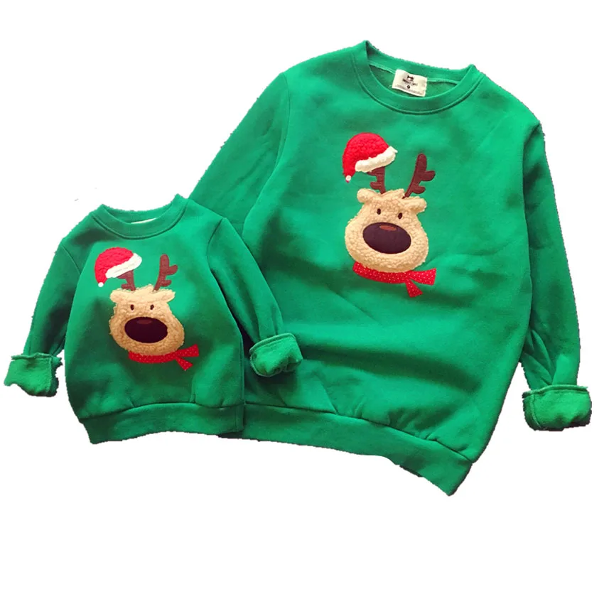 Рождественский свитер для всей семьи; Топ; новогодний флисовый теплый хлопковый свитер для мужчин, женщин, мальчиков и девочек; пижамы с капюшоном; джемпер; Рождественский подарок
