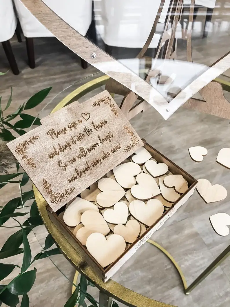 transparent heart Alternative Rustic Wedding Guest Book,Wedding Guest Book Alternative Wedding Decor Drop Heart Guestbook