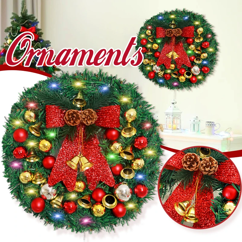 The Seasonal Home Christmas 2022 2022 New Year Christmas Welcome Sign Lighting Wreath Classic Seasonal Front  Door Decor Round Xmas Party Dress Up Ornament 30Cm|Pendant & Drop  Ornaments| - Aliexpress
