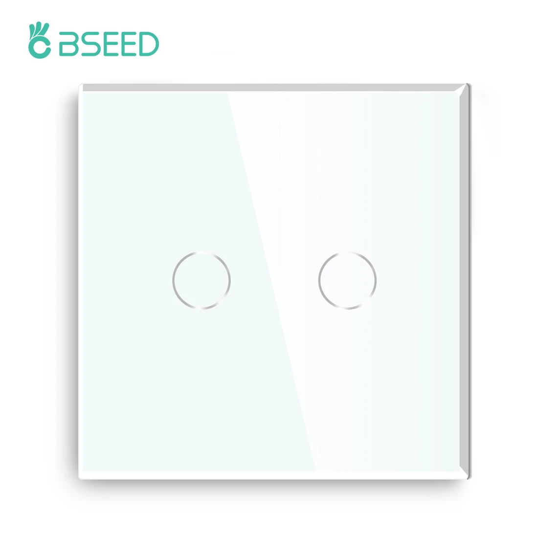 Bseed 2 Gang 1 Way Touch Switch EU Standard Home Light Switch Black ...