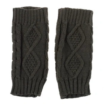 

Men Thumb Hole Designed Simple Style Elastic Gloves Dark Gray