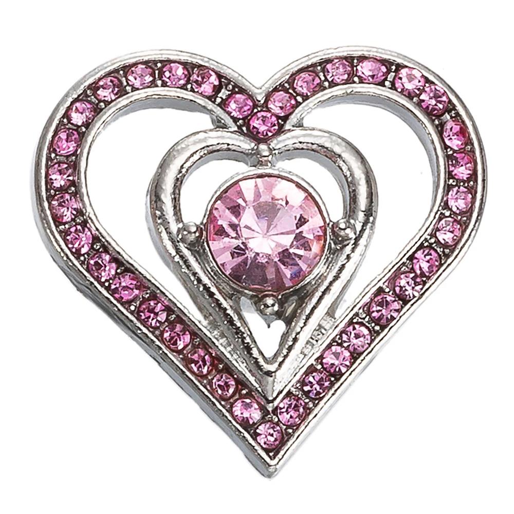 New metal Heart Snap Button Jewelry 18mm Buttons fit sracelet Bangles TZ9249 | Украшения и аксессуары