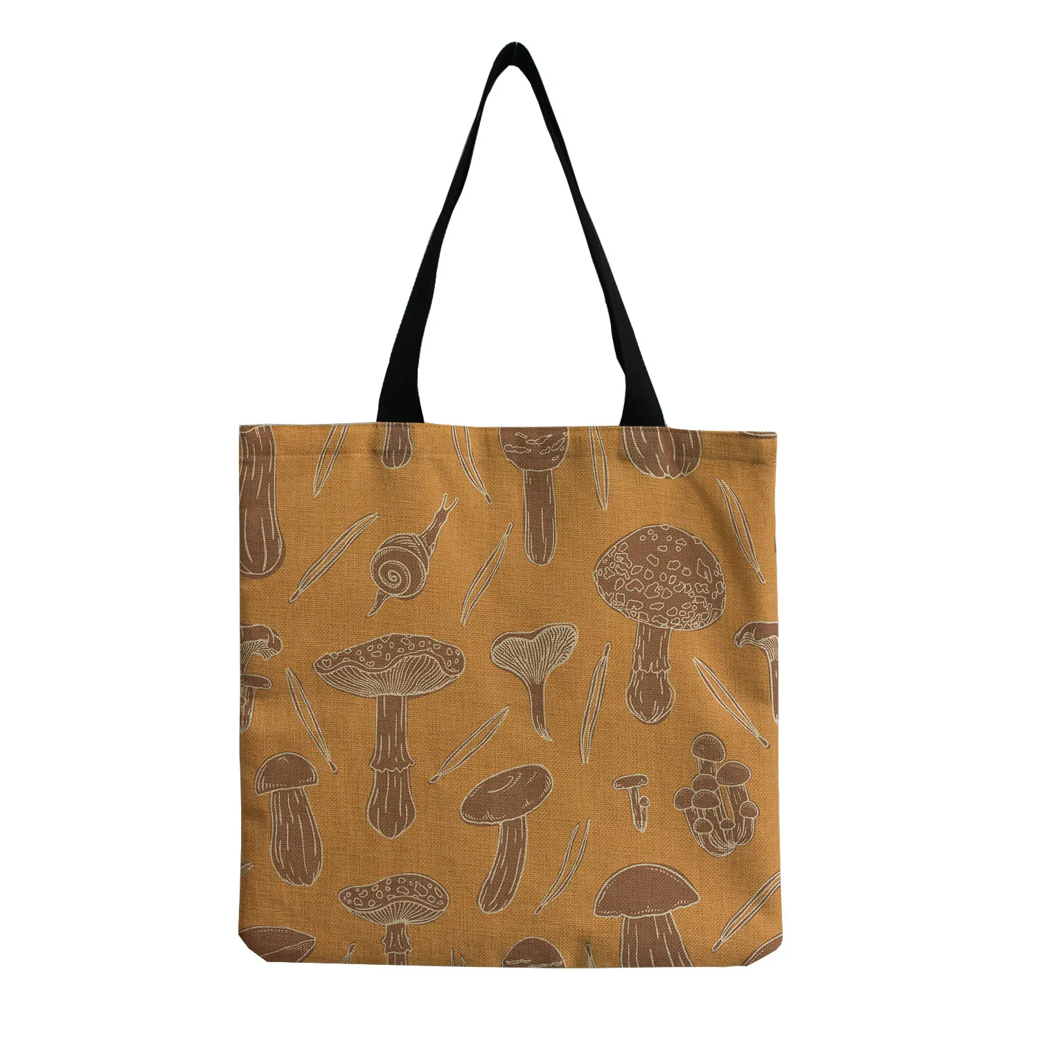 Creativity Personality Plant Mushroom Shoulder Bag Art Refreshing Floral Tote Bag Eco Protection Large Capacity Women Handbag 