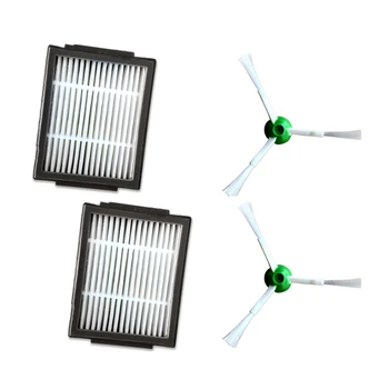 

2 X Hepa Filter+2 X Side Brush For Roomba I7 E5 E6 I Series Robot Vacuum Cleaner Replacement Spare Parts