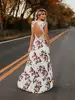 Summer New Women Elegant Vintage Boho Long Maxi Dress Sexy Backless Party Beach Dress Floral Sundress ► Photo 3/6