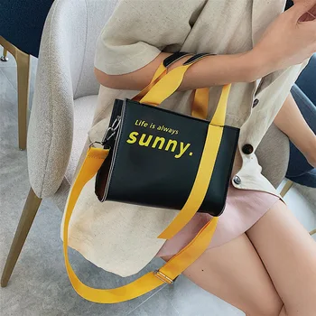 

Women Crossbody Bag Small Square Bag Wide Strap Wild Shoulder Bag Fluorescence Women's Designer Handbag 2020 New High Quality