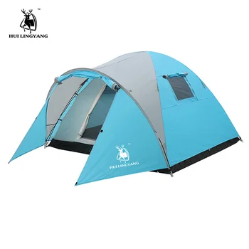 

3-4 Person Tent Double Layer Waterproof Large Space Family Picnic Hiking Rainproof Camping Outdoor