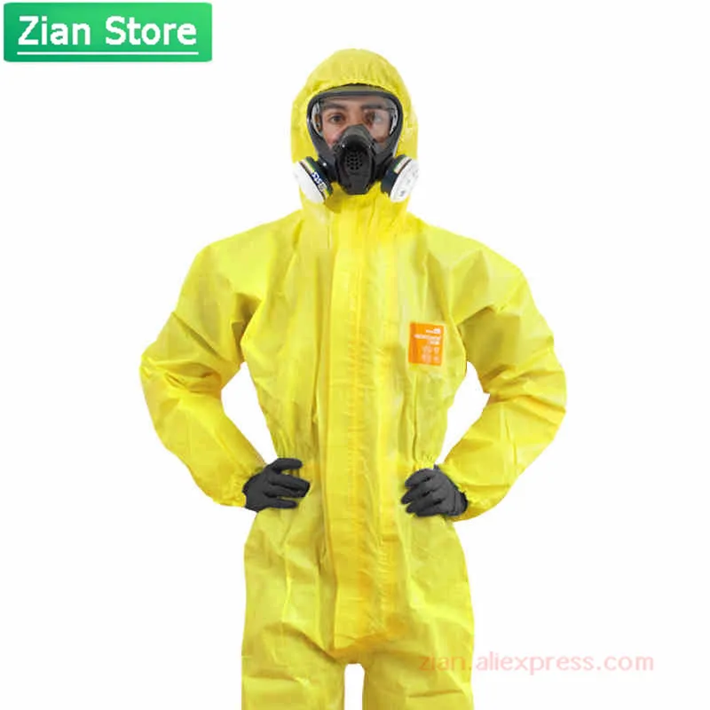 Chemical Protective Clothing Whole-Body Sulfuric Acid Alkali Safety Coveralls Mercury Chemical Protective Work Suit Work Clothes