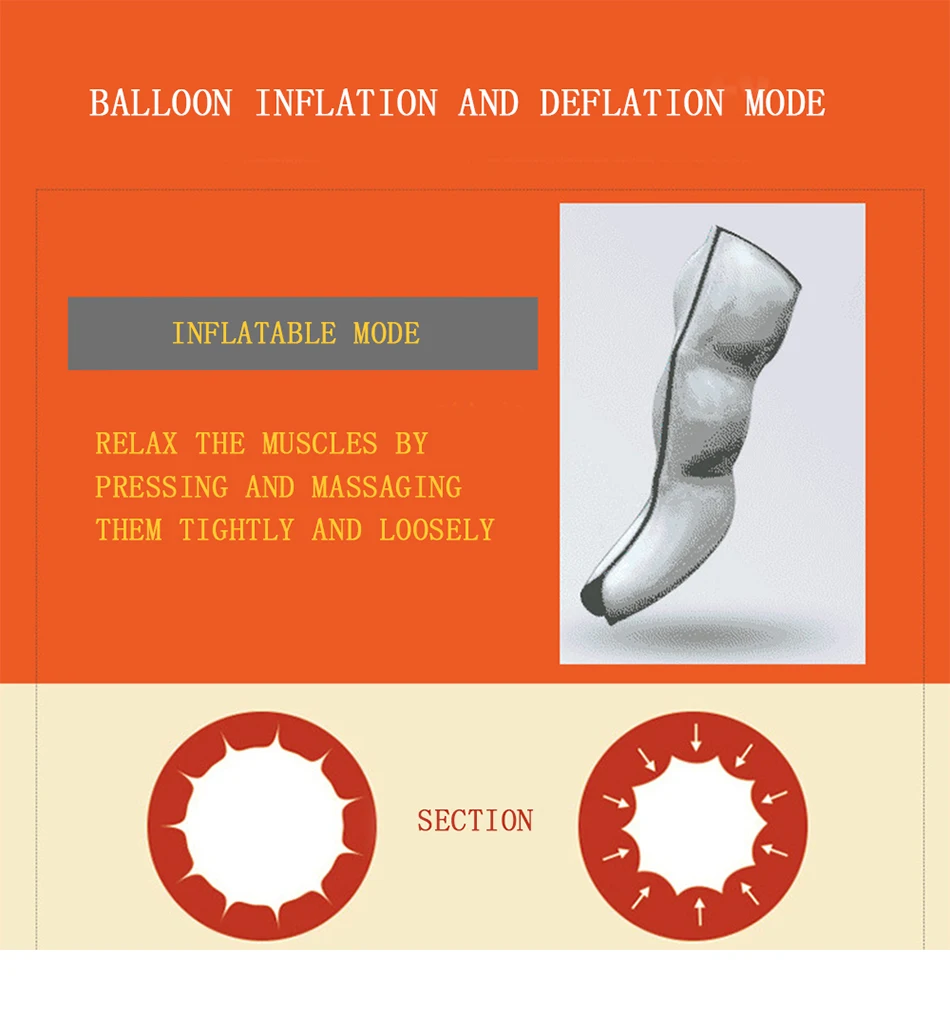Электрический воздушный компрессионный массажер для ног, расслабляющий массажер для ног, обертывание для тела, ног, лодыжек, успокаивает усталость, успокаивает мышцы