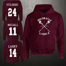 Подростковый худи с изображением волка для мужчин McCall 11 Lacrosse Stilinski 24 Lahey 14 пуловер с принтом Hoddies красные толстовки Прямая поставка
