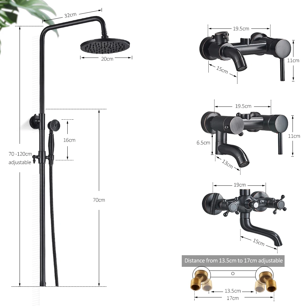 Bathroom Shower Faucet Set Blackend Shower Faucet Rainfall Shower Wall Mount Black System Single Handle Mixer Tap Black Mixer For Bathroom bathroom faucet,bathroom shower faucet set