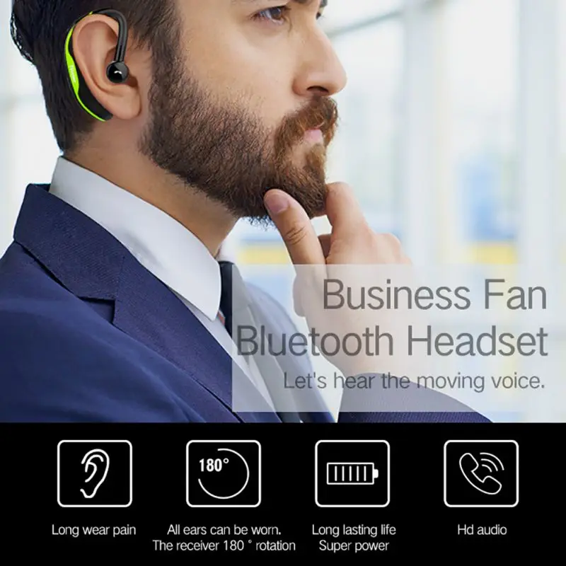 F600 Handsfree бизнес Bluetooth наушники ушной крючок 180 градусов вращающаяся гарнитура USB