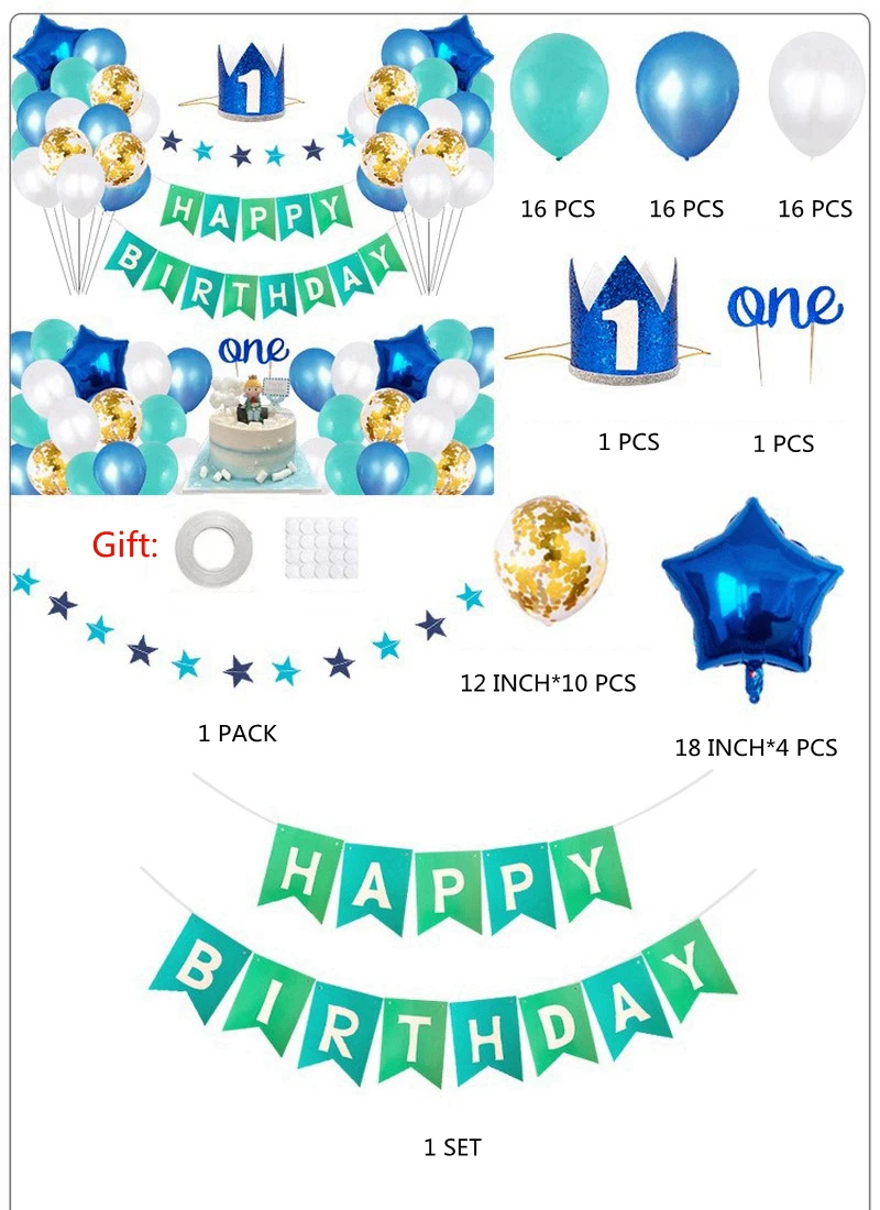 Style 4 С днем рождения воздушные шары комбинация латекс Baby Shower девушка декоративные шары для дня рождения вечерние принадлежности Европейский цифровой шар - Цвет: Style 4