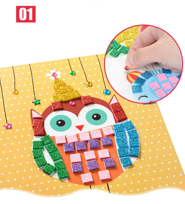 10 шт./компл. Детские DIY мозаика флэш-картина EVA Алмазная наклейка 3D головоломка ручной работы Креативные рождественские подарки живопись игрушки