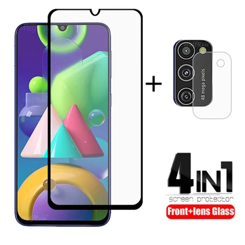 Перейти на Алиэкспресс и купить 4-в-1 для Samsung Galaxy M21 стекло для Samsung A51 закаленное стекло для Samsung A51 A71 A01 A31 A10 A30 A50 S M21 M31 стекло объектива