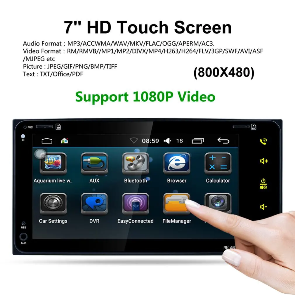 7 дюймов 2 Din двухъядерный " сенсорный экран Bluetooth плеер Автомобильный DVD Wifi Подключение gps навигация FM/AM радио тюнер для Android 6,0