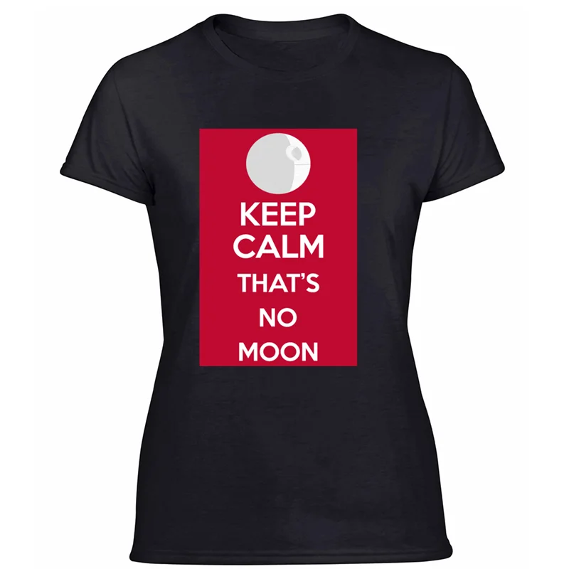 Women-Black Футболка с Луной и надписью «Humor keep calm that's no», одежда для семьи Мужская футболка хлопковая Футболка с круглым воротником, европейский размер S-5xl - Цвет: Women-Black