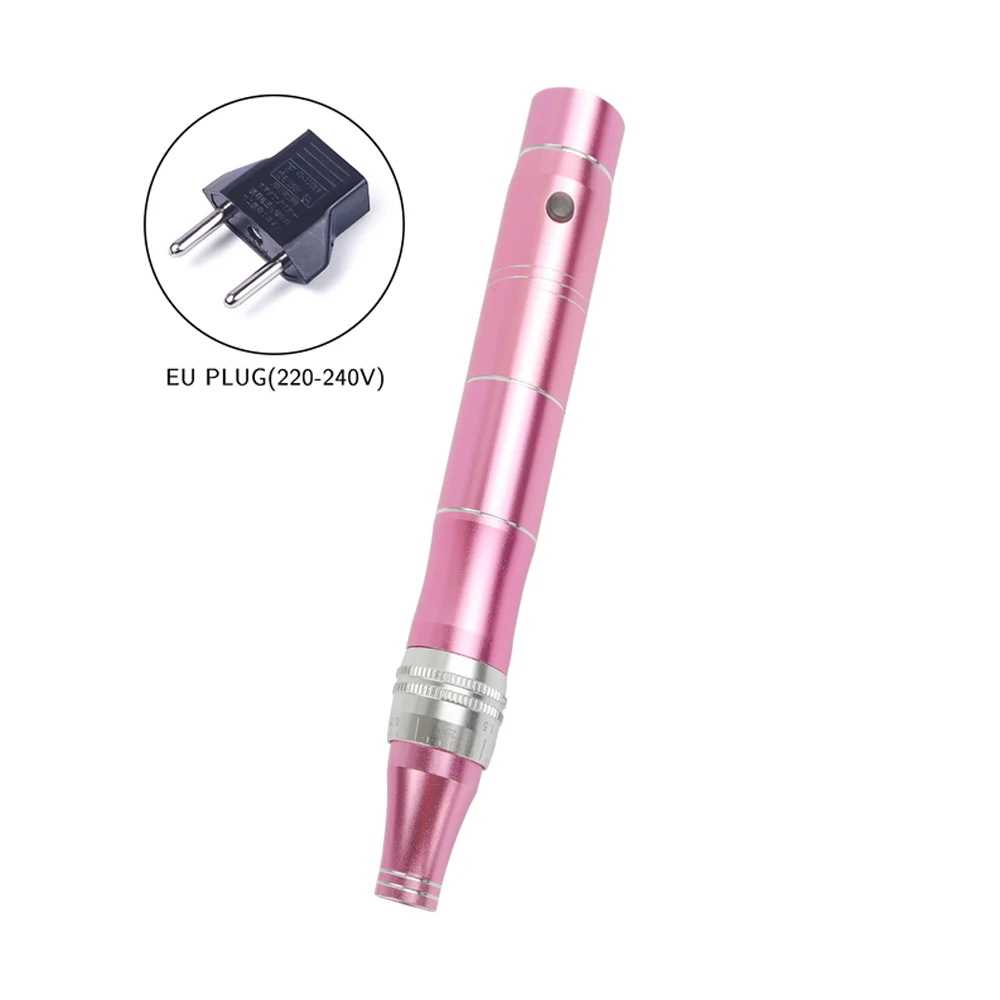 EU Plug Pink Профессиональная перезаряжаемая Дерма-ручка, беспроводное удаление шрамов от акне, Dr ручка, инструменты для ухода за кожей, микро иглы, Дерма, инструменты для татуировки, ручка - Цвет: EU Plug Pink