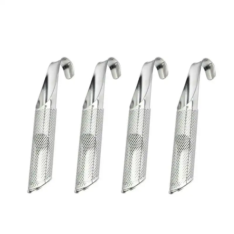 

4 Pack Tea Infuser Stainless Steel Tea Strainer Filter Pipe Stick Steeper With Hook Reusable Premium Fine Mesh For Loose Leaf He