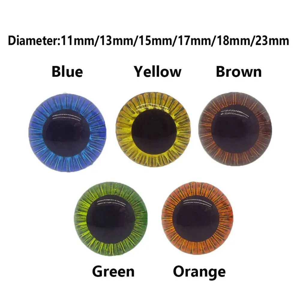 Doll Eyes Clear 3D Glitter Plastic Safety Toy Eyes Long Stem 10pcs 11 13 15 17 18 23mm For BJD Doll DIY Doll Making Crafts