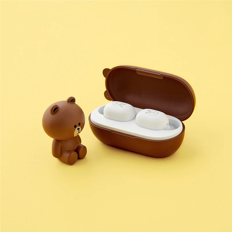 Xiaomi Line Friends Tws водонепроницаемые наушники, беспроводные Bluetooth 5,0 наушники, мини наушники с микрофоном, зарядка, мультяшная коробка, наушники
