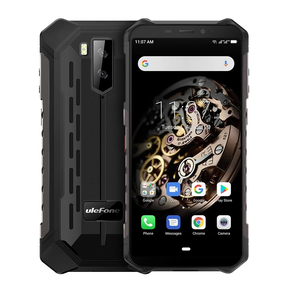 Ulefone Armor X5 прочный мобильный телефон 5," Android 9,0 MTK6763 Восьмиядерный мобильный телефон 3 ГБ+ 32 ГБ Face ID 5000 мАч OTG NFC Смартфон - Цвет: Черный