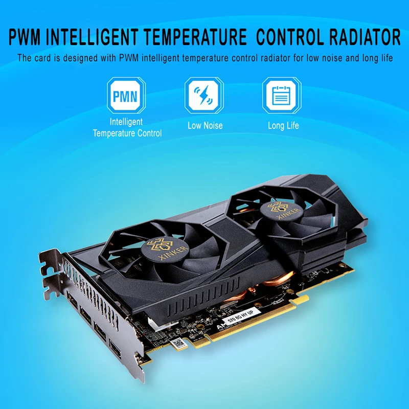  For Radeon RX570 8GB 256bit GDDR5 PCI Express x16 3.0 D5 Desktop Computer PC Gaming Video Graphics 