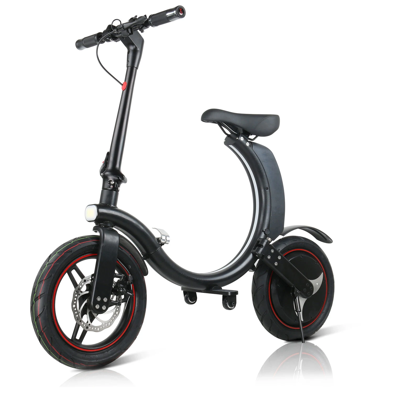 EU Stock ! No Tax ! Electric Bicycle Scooter 14 Inch Tire With 450W Power Full Foldable Long Range Electric Bike Adults Child