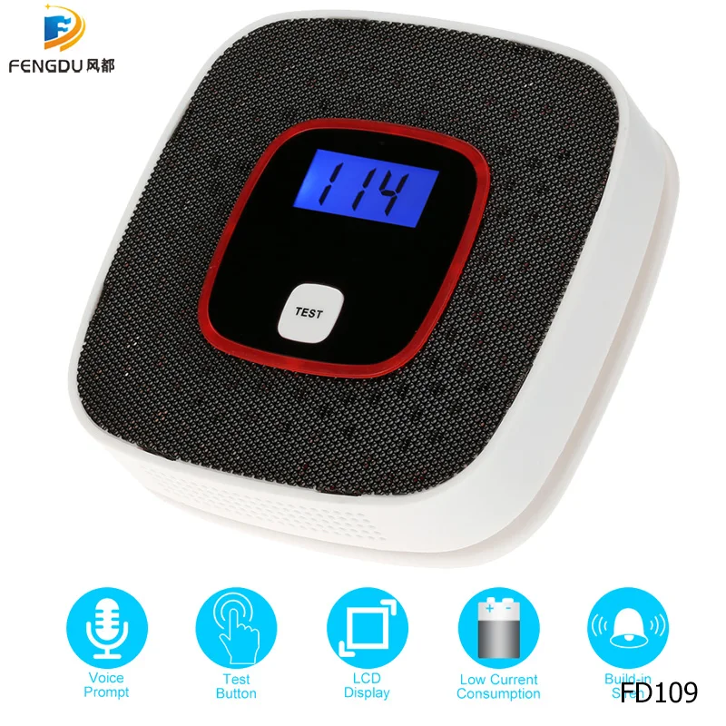 

Independent Plug in Combustible Natural Gas Detector LCD Display Gas Leak Alarm+Voice Warning Sensor For Home Security 5.0