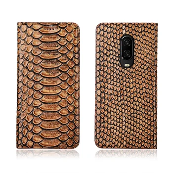 

Natural leather phone case credit card slot holder for OnePlus 6T flip case for OnePlus 6 phone cover funda coque phone bag capa