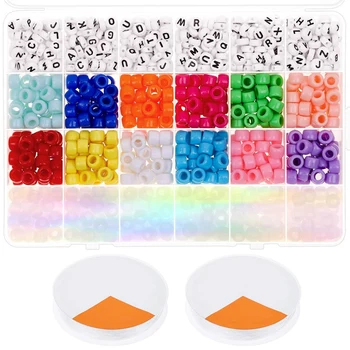 

Bracelet Making Kit, Friendship Bracelets Bead Kit with Pony Beads UV Beads Letter Beads and Elastic String for Bracelet and Jew