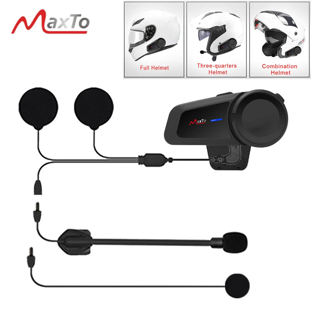 Гарнитура для мотоциклетного шлема Maxto M2 5 0 м водонепроницаемая Bluetooth 1000 FM MP3 |