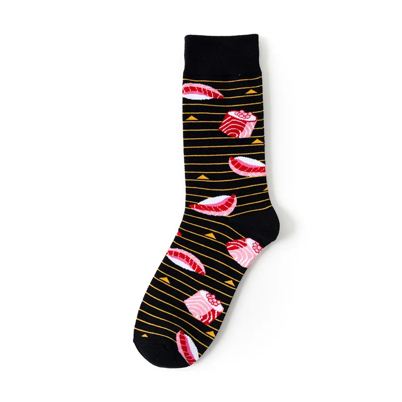 Модные женские милые носки с веселыми фруктами новые женские носки с забавным авокадо и пиццей мужские длинные забавные хлопковые носки красивые уличные цветные носки - Цвет: meat