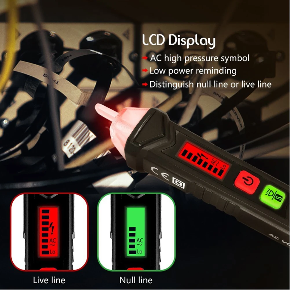 Бесконтактный тестовый карандаш AC/DC 12-1000V чувствительный Электрический детектор напряжения SSR