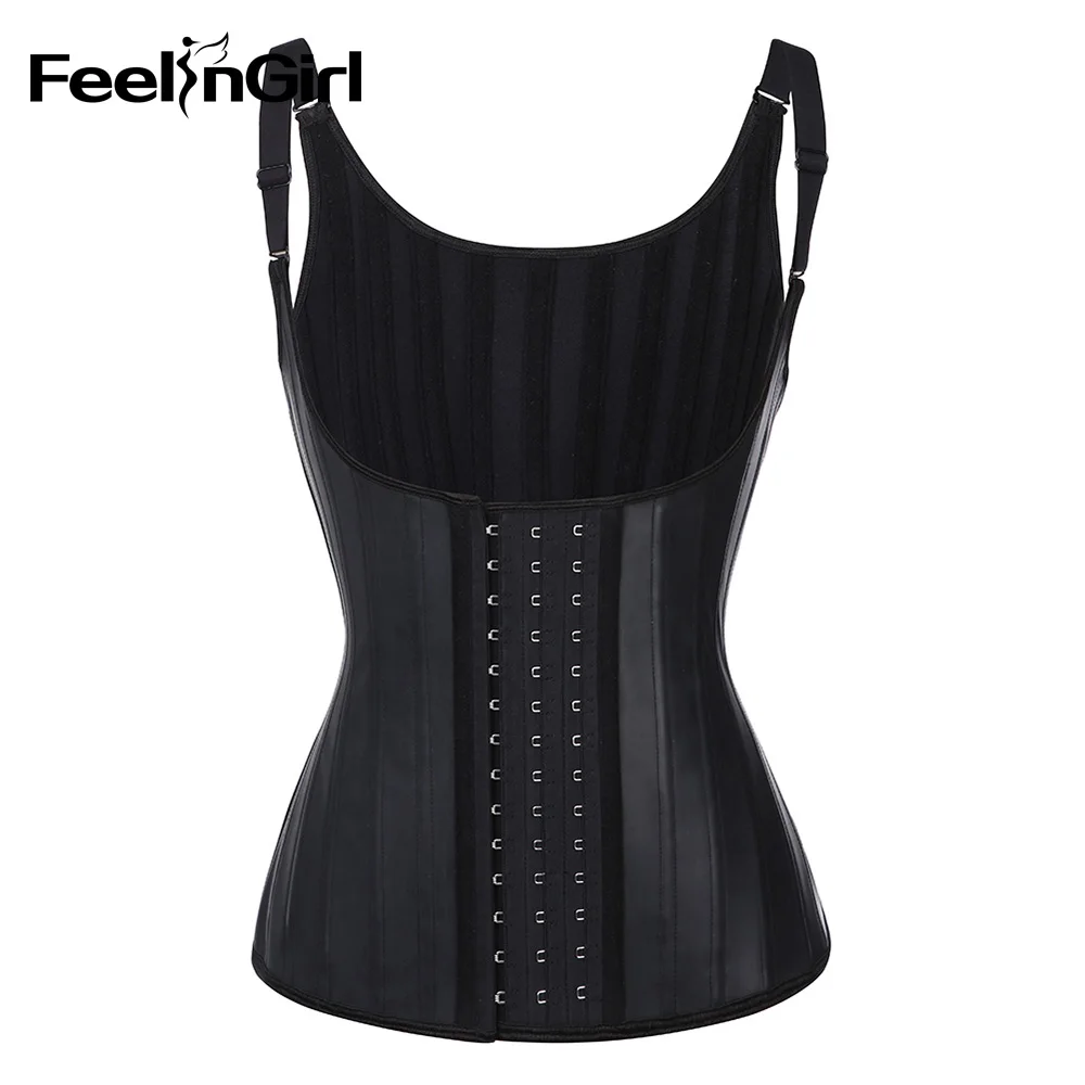 FeelinGirl 100% латексный корсет для талии Cincher Faja 25 стальных костей женский тонкий пояс